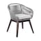 Armen Living Tutti Frutti Indoor Outdoor Dining Chair in Dark Eucalyptus Wood with Gray Rope and Gray Cushion LCTFSIGRY - alternate 1